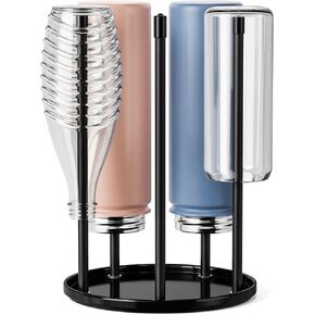 niffgaff Bottle Drying Rack – Ceramic Base Bottle Organizer for Countertop, Baby Bottle Rack, Water Bottle Storage Rack, Black in Saudi Arabia