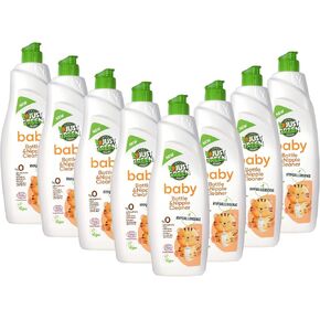 Baby Bottle & Nipple Cleaner, Plant-Based Baby Bottle Soap, Non-Toxic, Hypoallergenic, EcoCert Certified, Vegan, Baby Dish Soap for Bottles & Nipples, 25.3 fl oz (750 ml) - 8 Pack in Kuwait