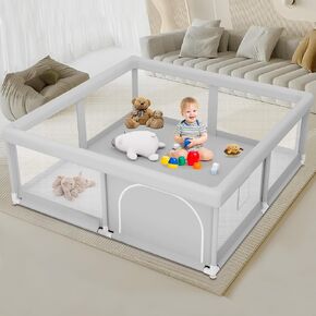 Large Baby Playpen for Babies and Toddlers, Playpen 74×50, Large Baby Play Yards Indoor & Outdoor, Sturdy Safety Baby Play Pen with Soft Breathable Mesh, Toddlers Activity Center with Anti-Slip Base in Saudi Arabia
