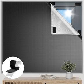 Blackout Curtains for Bedroom, 120" x 57" Temporary Blackout Shades for Windows, Portable Black Out Blinds Screen with 20 Loop & Hook, 100% Black Out Window Cover Film for Baby Nursery Travel RV-White in Kuwait
