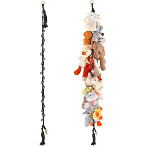 CERETIA 80" 2-Pack Cotton Hanging Storage Chain For Stuffed Animals Storage with 20 Metal Clips, Stuffed Animal Organizer Chain for Wall Corner Nursery Play Room, White in Kuwait