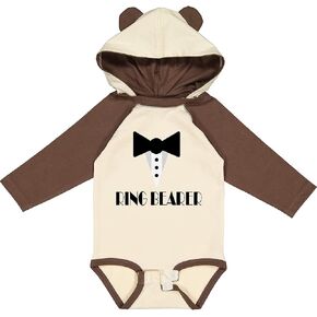 inktastic Ringbearer Mock Tux Wedding Tuxedo Long Sleeve Creeper in Kuwait
