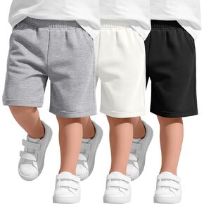 Halfchet 3 Pack Toddler Boys Sweat Shorts | Pull On, Elastic Waist, Summer Pants, Soft, Side Pockets, Breathable, Daily Play Outdoor Wear, for Babys 18M-5T in Kuwait