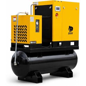 DAVV PM Variable Frequency Drive Rotary Screw Air Compressor System – 10HP/7.5KW, 39CFM @125PSI, 80 Gallon ASME Tank with Refrigerated Dryer – Single or Three-Phase (208-230V) Industrial Base in Saudi Arabia