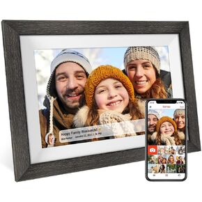 FRAMEO Digital Picture Frame WiFi 10.1 inch Digital Photo Frame Auto-Rotate | Slideshow Electronic Picture Frame HD IPS Touch Screen,Great, Easy to Set up and use Share Photos/Videos Best Gift in Kuwait