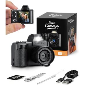 Mini Digital Camera, 1080P Portable Camera for Photography with 8GB SD Card, Key Card Clip Chain for Teenagers, Adult Beginners in Kuwait