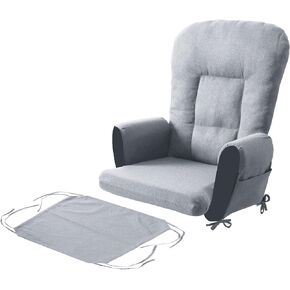 ANMINY 5pcs Glider Rocker Replacement Cushions Set - Thickened Glider Rocking Chair Cushions with 29.5 inch High Backrest & Side Pockets for Indoor Nursery, Washable & Non Slip, Green in Kuwait