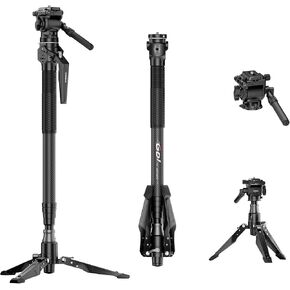 M1mini Carbon Fiber Monopod for Camera, 4-Section One-Button Lifting, Compact Portable Monopod with A32 Ball Head for Camera, Outdoor Travel Photography, Max Load 5kg, M1mini-A32 in Saudi Arabia