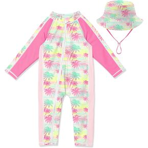 BesserBay Unisex Baby Swimsuit UPF 50+ One Piece Rash Guard Zipper Bathing Suit with Hat 0-36 Months in Kuwait