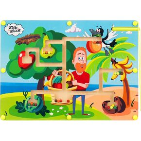 STEVE and MAGGIE Magnetic Color and Number Maze, Montessori Wooden Magnetic Puzzle Board for Toddlers 3-5,Color Sorting Sensory Toy, Fine Motor Skills Activity Birthday Gift for Kids Boys Girls in Saudi Arabia
