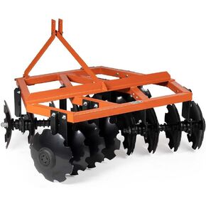 Titan Attachments 3 Point 5 FT Disc Harrow, Category 1 Tractor Attachment, 16" Notched Concave Discs for Soil Preparation, Weed Control & Food Plots in Kuwait