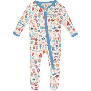 KicKee 4th of July Footie with Zipper, Stars and Stripes, One-Piece Baby Clothes, Boy and Girl in Kuwait