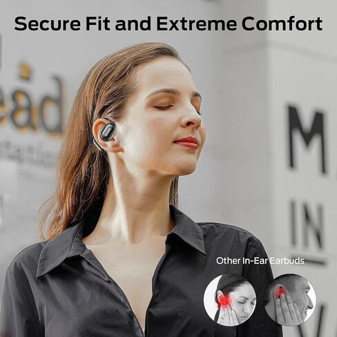 BUGANI OE03 Open Ear Headphones, Bluetooth 5.3 Wireless Headphones, Open Ear Earbuds with Immersive Stereo Sound, Clear Talk, 30H Playtime, Waterproof Sport Earbuds for Running, Black in Kuwait