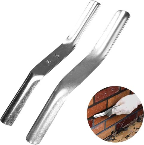 Double-Ended Brick Jointer Tool Set – 1/2 inch & 5/8 inch Stainless Steel Concave Mortar Finishers for Professional Masonry, 2-Pack, Rust-Resistant & Ergonomic Design(Silver) in Kuwait
