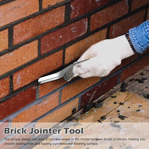 Double-Ended Brick Jointer Tool Set – 1/2 inch & 5/8 inch Stainless Steel Concave Mortar Finishers for Professional Masonry, 2-Pack, Rust-Resistant & Ergonomic Design(Silver) in Kuwait