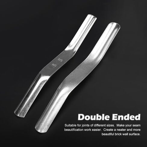 Double-Ended Brick Jointer Tool Set – 1/2 inch & 5/8 inch Stainless Steel Concave Mortar Finishers for Professional Masonry, 2-Pack, Rust-Resistant & Ergonomic Design(Silver) in Kuwait