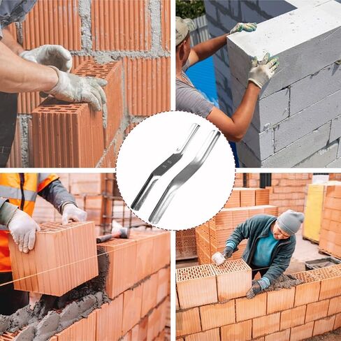 Double-Ended Brick Jointer Tool Set – 1/2 inch & 5/8 inch Stainless Steel Concave Mortar Finishers for Professional Masonry, 2-Pack, Rust-Resistant & Ergonomic Design(Silver) in Kuwait