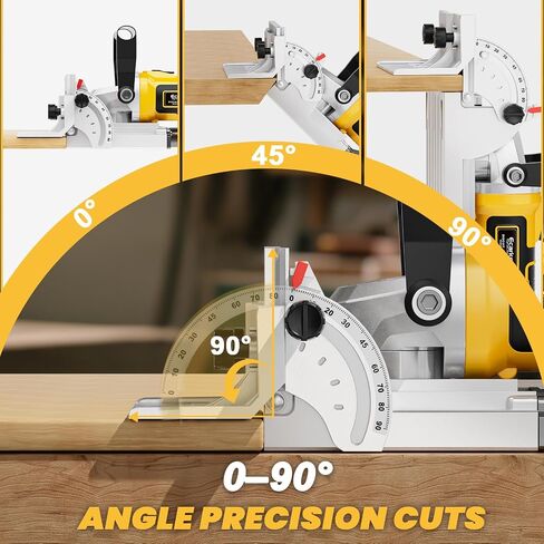 Ecarke Cordless Biscuit Joiner Tool Compatible with Dewalt 20V Battery, Precision Plate Joiner for Woodworking, Cabinetry & Furniture Making, 0-90° Cutting, 6 Depth Settings, 80 wafers, Tool Only in Kuwait