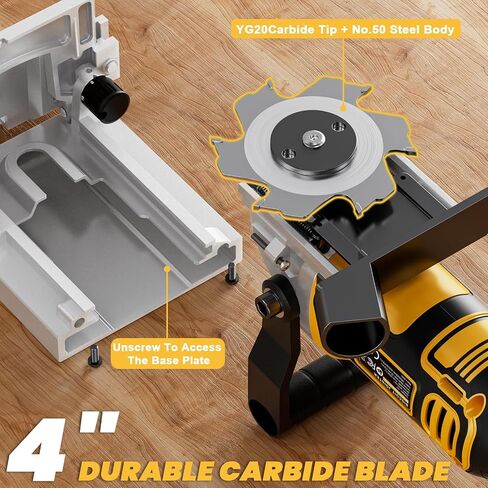 Ecarke Cordless Biscuit Joiner Tool Compatible with Dewalt 20V Battery, Precision Plate Joiner for Woodworking, Cabinetry & Furniture Making, 0-90° Cutting, 6 Depth Settings, 80 wafers, Tool Only in Kuwait