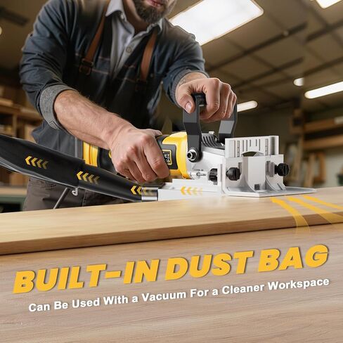Ecarke Cordless Biscuit Joiner Tool Compatible with Dewalt 20V Battery, Precision Plate Joiner for Woodworking, Cabinetry & Furniture Making, 0-90° Cutting, 6 Depth Settings, 80 wafers, Tool Only in Kuwait