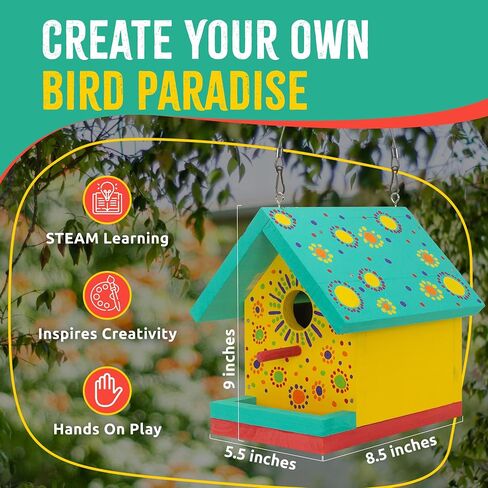SparkJump Jr DIY Woodworking Kit Bundle – Complete Birdhouse & Candy Dispenser Projects for Kids, Fun Craft Kits with Tools, Paints, & Instructions for Boys & Girls in Kuwait