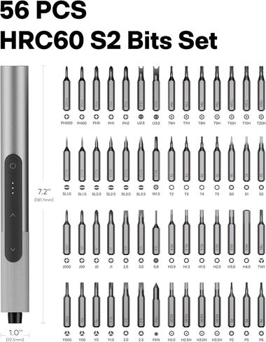 HOTO SnapBloq™ S-A01 Master Precision Screwdriver Set + Electric Screwdriver Tool Set, 56 PCS 3.7V Mini Electric Screwdriver, 3 Torque Settings, Max 250RPM in Kuwait