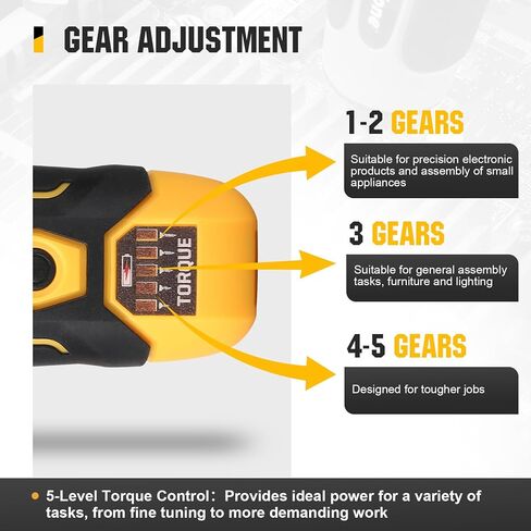 Electric Screwdriver Set with LED Light, USB Rechargeable Cordless Screwdriver, Level 5 Torque Screwdriver with 28 pcs Screwdriver Bit Set & Carrying Case for Home, Electronic, Automotive in Kuwait