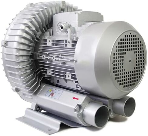 1500W High-Pressure Regenerative Blower, 0.16-2.01HP, 110V 60Hz Vortex Air Pump for Sewage Aeration & Aquarium Fish Pond, Durable Aluminum Alloy, Silver, Large Airflow in Kuwait