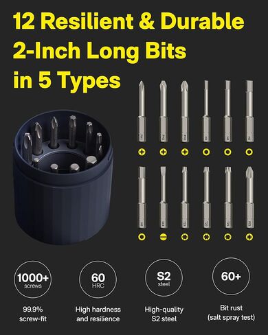 HOTO SnapBloq™ S-A01 Master Precision Screwdriver Set + Electric Screwdriver Rechargeable, 3.6V Cordless Screwdriver Set USB-C, 3 Torque Settings in Kuwait