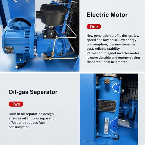 10HP 7.5KW Variable Speed Frequency Rotary Screw Air Compressor 39CFM@120PSI/230V/60Hz/1-Phase, Stationary Industrial Air Compressor in Kuwait