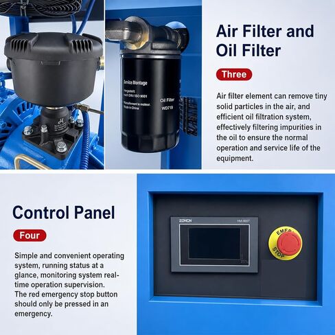10HP 7.5KW Variable Speed Frequency Rotary Screw Air Compressor 39CFM@120PSI/230V/60Hz/1-Phase, Stationary Industrial Air Compressor in Kuwait