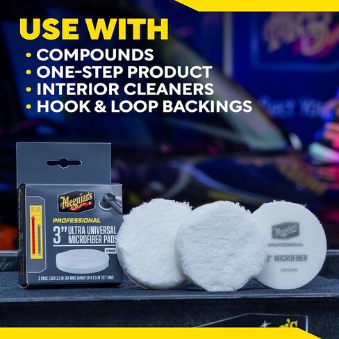 Meguiar's Professional 3" Microfiber Pad, 3pk, 12/CV in Kuwait