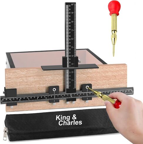 King&Charles Cabinet Hardware Jig & Automatic Center Punch Set. | Avoid Jitter Caused by Direct Drilling. Cabinet Handle Jig, Use for Handles and Pulls on Drawers and Doors in Kuwait