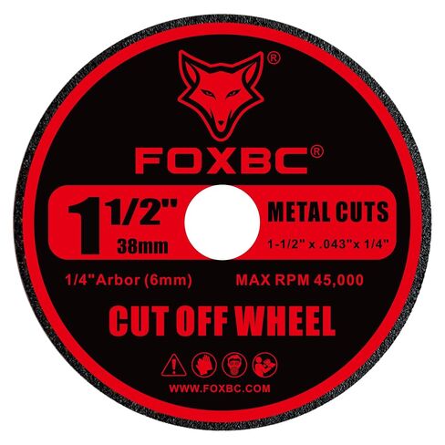 FOXBC 1-1/2 Inch Cut-Off Wheels, 1/4" Arbor Hole, Rotary Cut-Off Discs for Metal, Plastic, Fiberglass Reinforced - 80 Pack in Kuwait