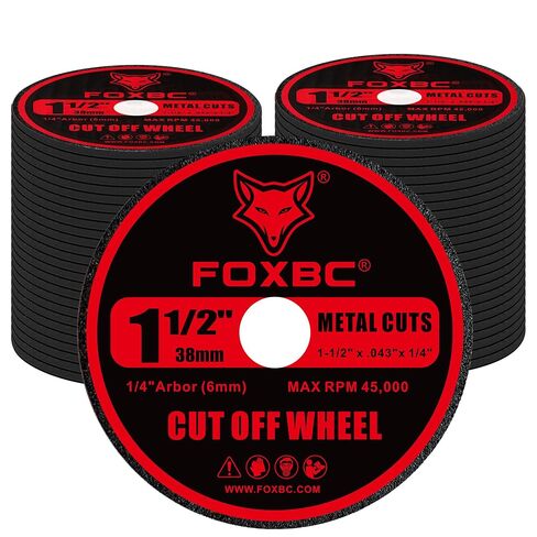 FOXBC 1-1/2 Inch Cut-Off Wheels, 1/4" Arbor Hole, Rotary Cut-Off Discs for Metal, Plastic, Fiberglass Reinforced - 80 Pack in Kuwait