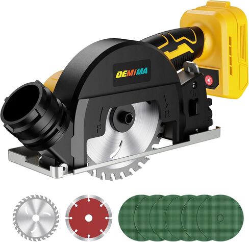 4" Brushless Cordless Cut-Off Tool Compatible with Dewalt Battery, 500W mini Saw Up to 12000RPM with 6 Cut Off Wheel, 4" Blades & Base Plate for Metal, Wood, Tile and Plastic (No Battery) in Kuwait