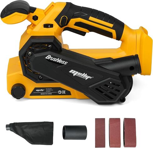 Brushless Cordless Belt Sander Compatible with Dewalt 20V Battery(Tool Only), 3x18in Power Sander, 6-Speed, 1247 SFPM, Lock-on Button, Dust Bag & Vacuum Adapter for Woodworking in Kuwait