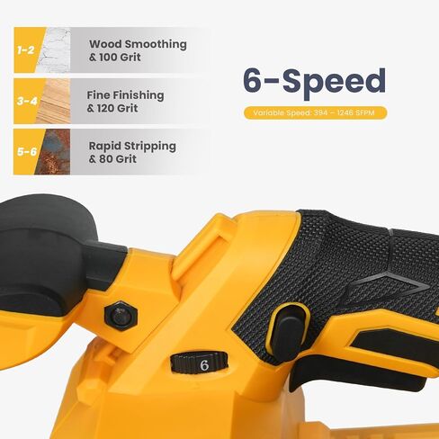 Brushless Cordless Belt Sander Compatible with Dewalt 20V Battery(Tool Only), 3x18in Power Sander, 6-Speed, 1247 SFPM, Lock-on Button, Dust Bag & Vacuum Adapter for Woodworking in Kuwait