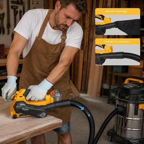 Brushless Cordless Belt Sander Compatible with Dewalt 20V Battery(Tool Only), 3x18in Power Sander, 6-Speed, 1247 SFPM, Lock-on Button, Dust Bag & Vacuum Adapter for Woodworking in Kuwait