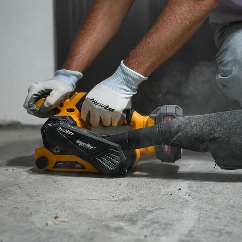 Brushless Cordless Belt Sander Compatible with Dewalt 20V Battery(Tool Only), 3x18in Power Sander, 6-Speed, 1247 SFPM, Lock-on Button, Dust Bag & Vacuum Adapter for Woodworking in Kuwait