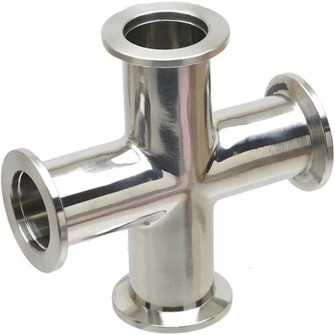 SHERICH KF50 4-way Cross 304 Stainless Steel Vacuum Adapter Used with Hinge Clamp, ISO-KF Flange Size Equal Diameter Vacuum Adapter NW-50 (KF50) in Kuwait