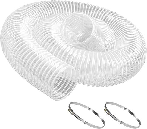 خرطوم تجميع الغبار PVC من Qucship مقاس 10.16 سم × 25.4 سم، مقاوم للثقب، خرطوم دخان PVC شفاف ومرن مع ملف سلك فولاذي كربوني لأنظمة جمع الغبار in Kuwait