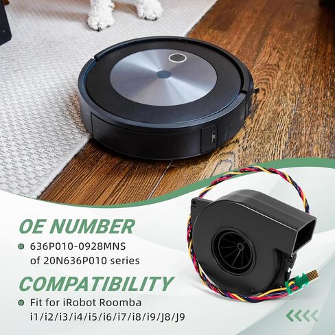 Vacuum Cleaner Fan Motor Fit for iRobot Roomba i1 i2 i3 i4 i5 i6 i7 i8 i9 J8 J9 e5 e6 Engine Ventilation Motor Fan, 20N636P010 Fan Module for Smart Sweeper| 636P010-0928MNS in Kuwait