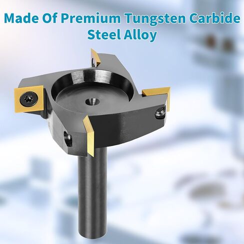4-Blade Spoilboard Surfacing Router Bit with ATS Coating,1/2" Shank 2-1/2" Cutting Diameter, Include 4 Carbide Inserts,Multi-Material Universal on Wood Slab, Hand Router, CNC Router in Kuwait