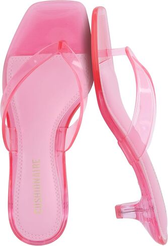 CUSHIONAIRE Riot Jelly Thong Kitten Heels for Women in Kuwait