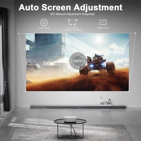 Mini Projector with WiFi and Bluetooth, Native 1080P Portable Outdoor Movie Projector, VOPLLS Home Projector 4K Support for HDMI/USB/AV/Phone/Laptop（White) in Kuwait