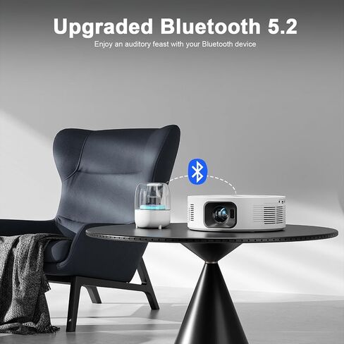 Mini Projector with WiFi and Bluetooth, Native 1080P Portable Outdoor Movie Projector, VOPLLS Home Projector 4K Support for HDMI/USB/AV/Phone/Laptop（White) in Kuwait