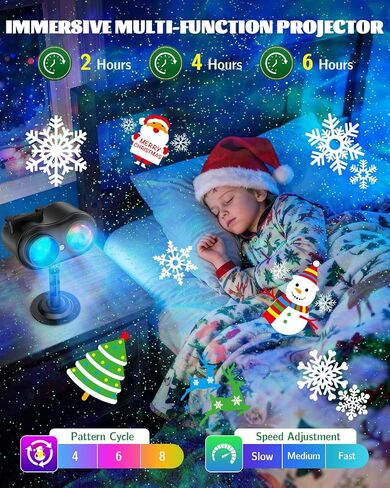Christmas Projector Lights Outdoor, 3 in 1 Holiday Projector Light with Green Star, 20 HD Slides, 160 Pattern, 10 Ocean Wave, Christmas Light Projector Outdoor with Timer for Party Patio Decoration in Kuwait