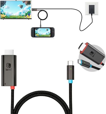 Dock for Switch 2【Aluminum Alloy】 Portable USB C Docking Station with 4K@60Hz~120Hz HDR/PD Max100W/USB Port, 6.6 ft/2M, Travel TV Dock for Switch 2/Steam Deck/ROG Ally/Pad/Tablet/Phone/TV in Kuwait