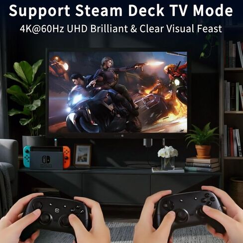 Dock for Switch 2【Aluminum Alloy】 Portable USB C Docking Station with 4K@60Hz~120Hz HDR/PD Max100W/USB Port, 6.6 ft/2M, Travel TV Dock for Switch 2/Steam Deck/ROG Ally/Pad/Tablet/Phone/TV in Kuwait